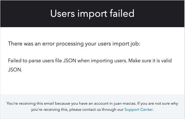 User Import Failed