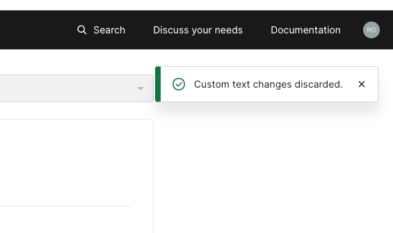 Custom text changes discarded popup