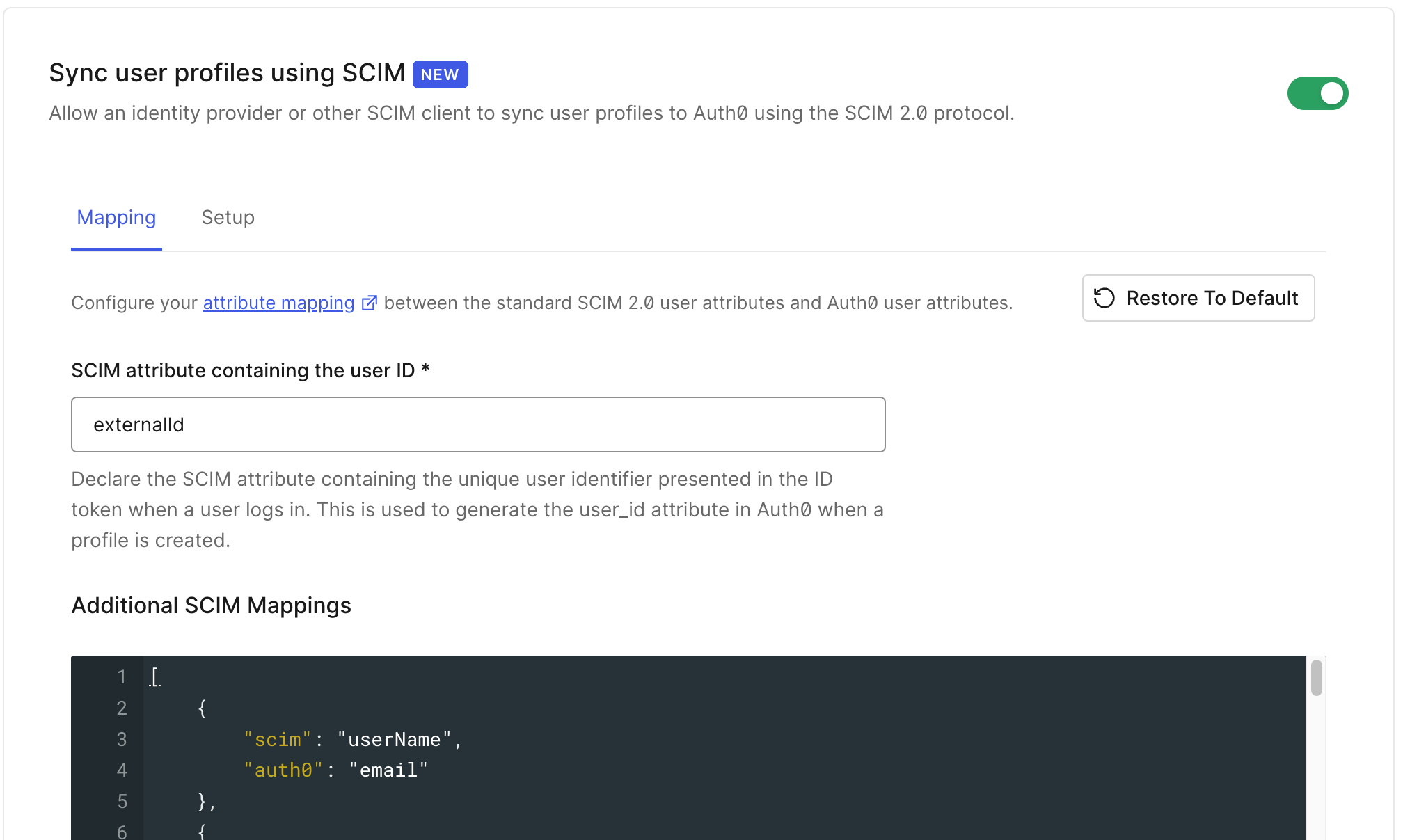 Sync user profiles using SCIM
