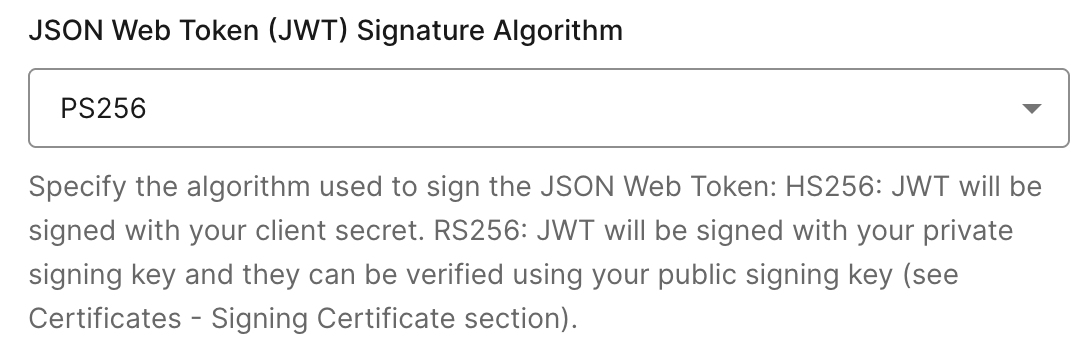 Auth0 Support Center - ID Token Returns Incorrect JWT Signature Algorithm