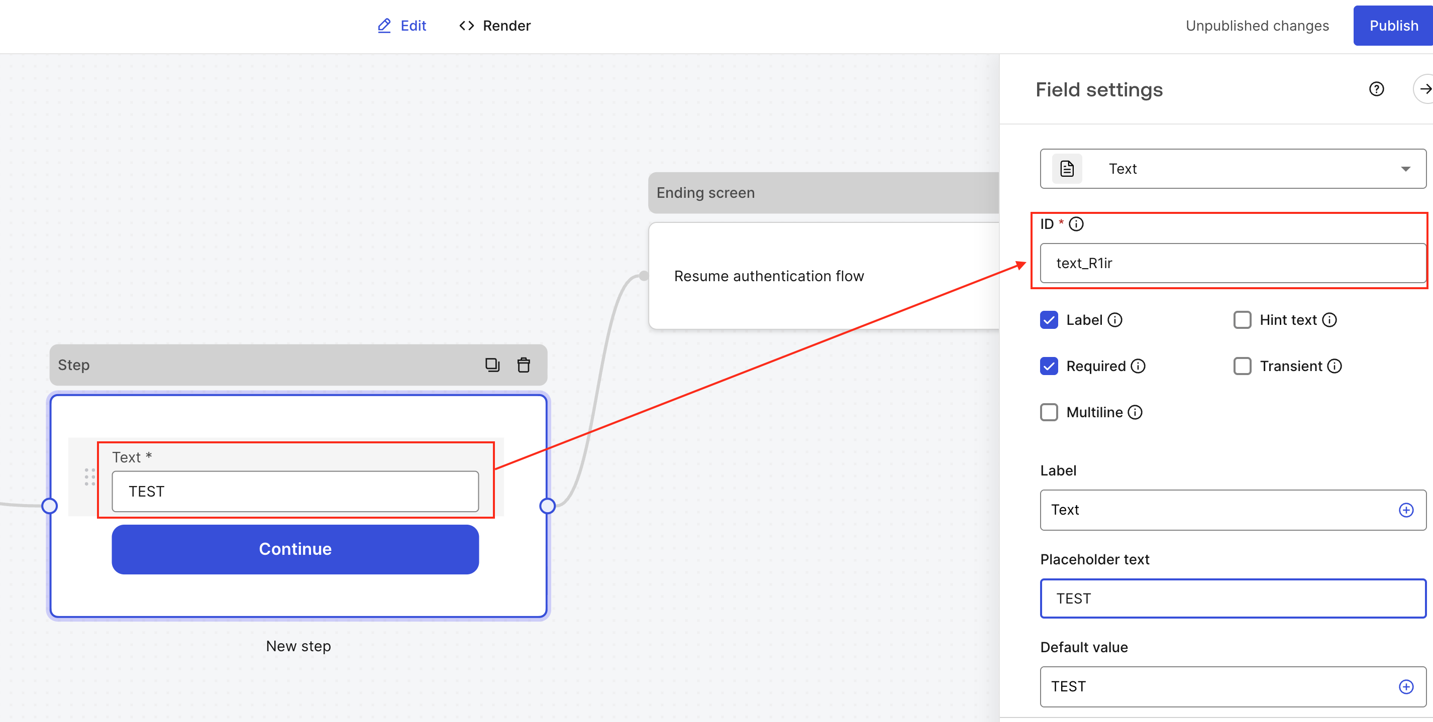 Forms for Actions Step Field settings