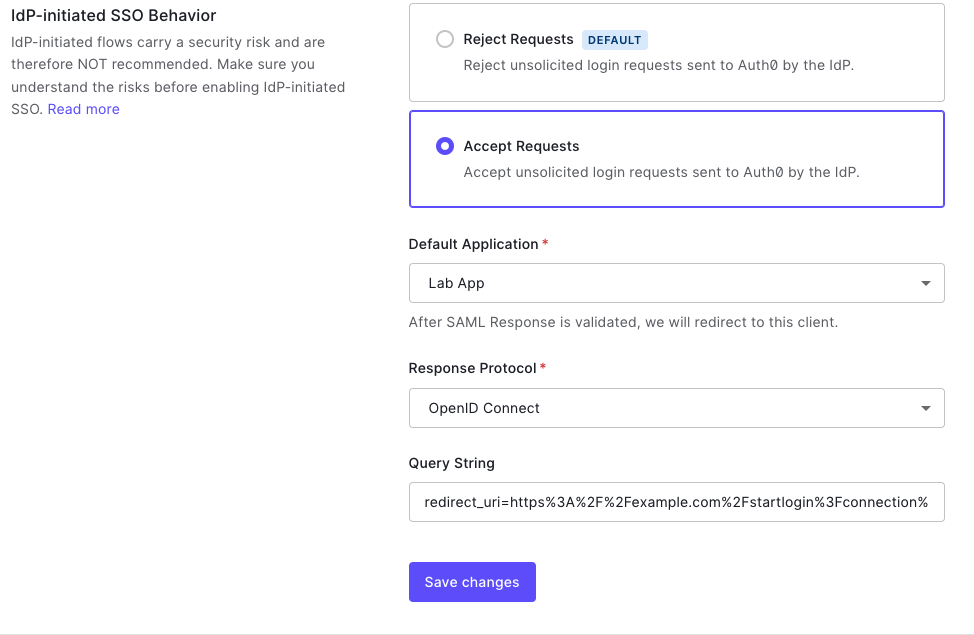 IdP-Initiated SSO Behavior