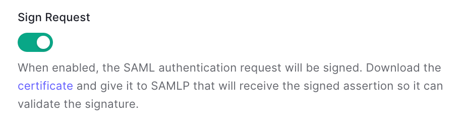 Sign Request option