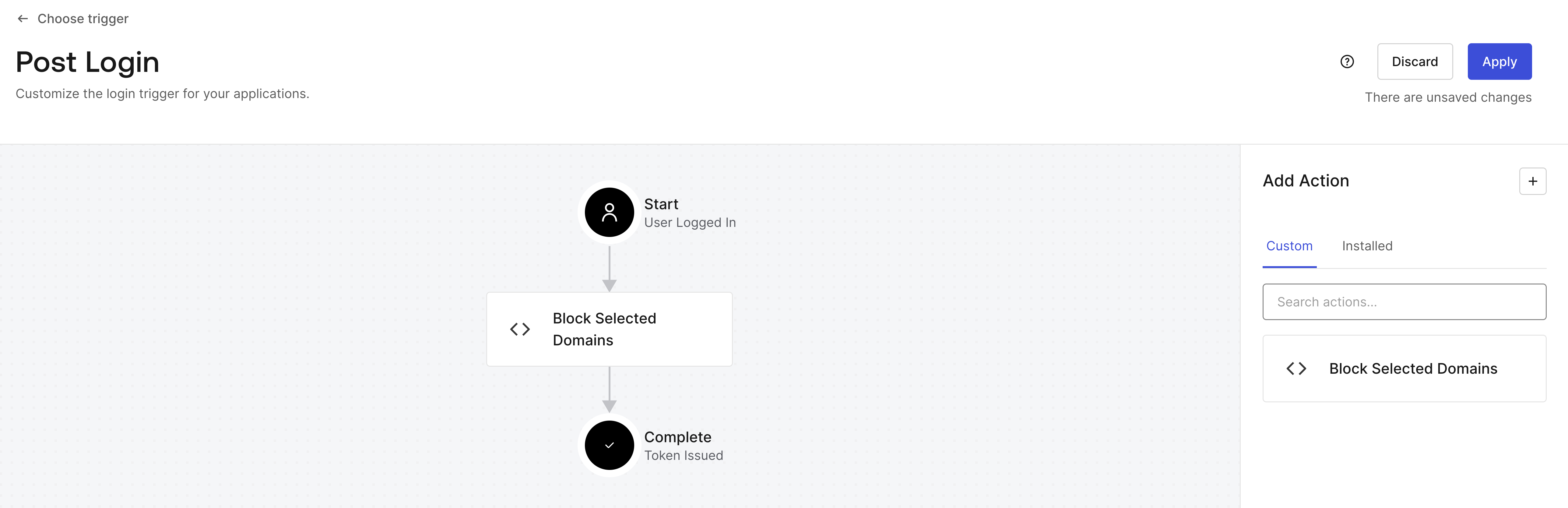 Apply Post Login Flow
