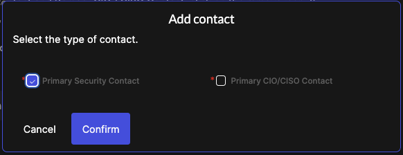 Add Contact - Select Contact Type