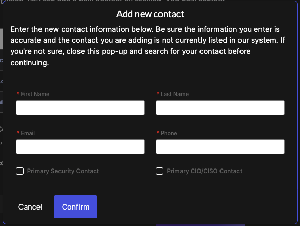 Add New Contact Detail Form