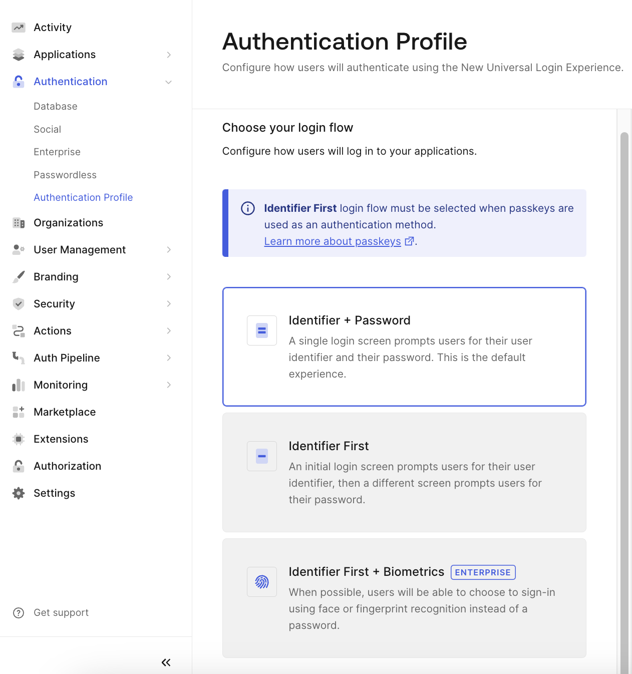 Authentication Profile