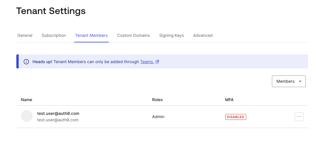 Tenant Settings