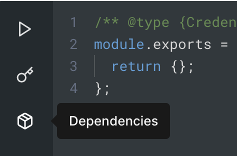 Dependencies button