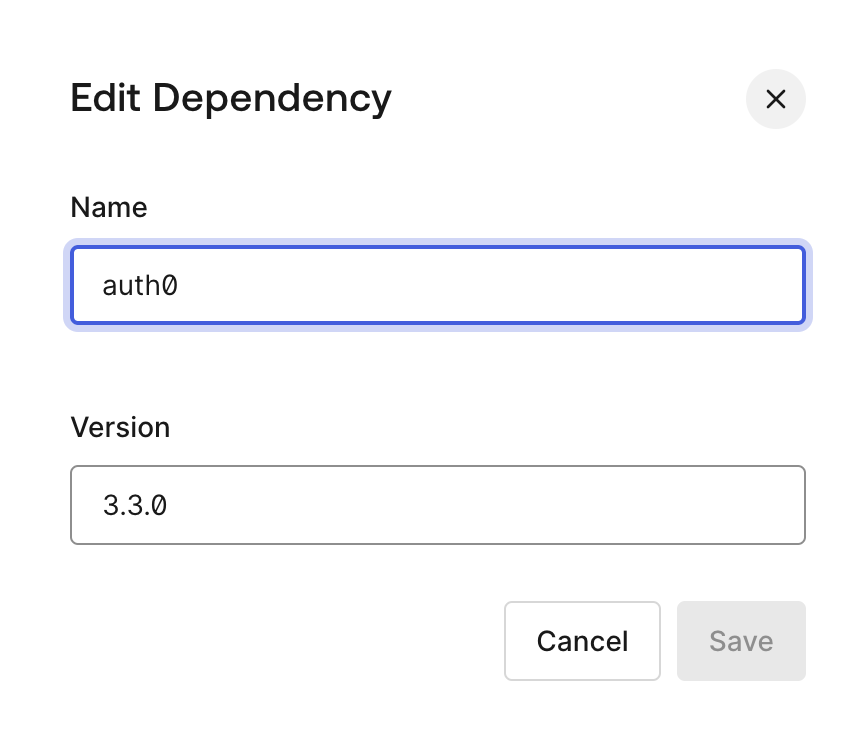 Dependency Name and Version