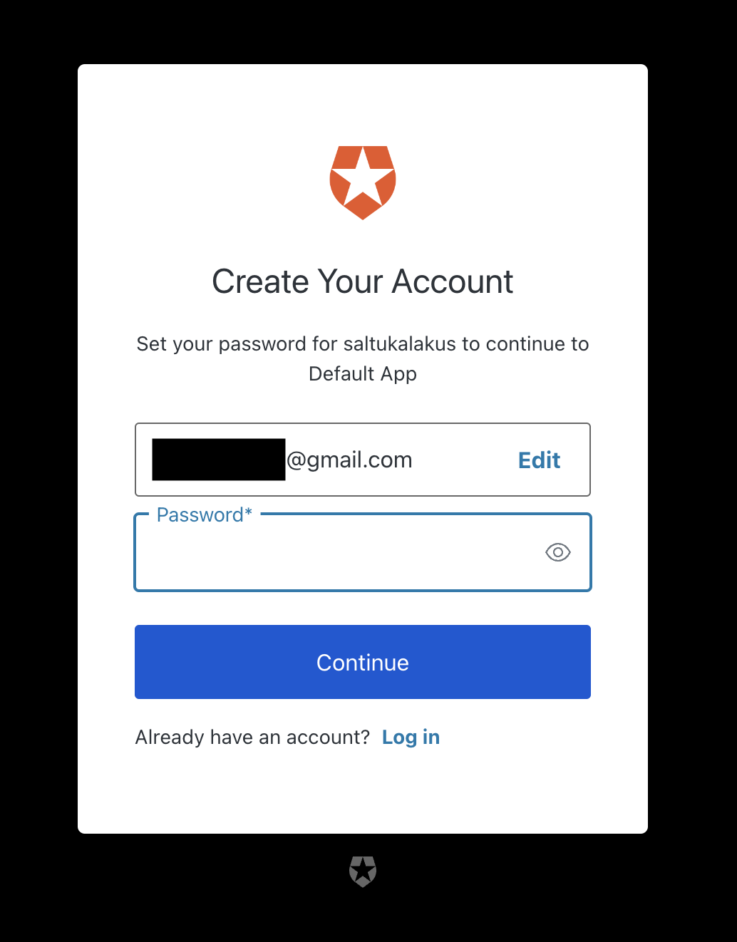 Signup Password Prompt Example 2