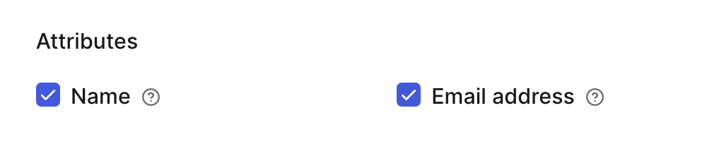 Apple Connection Settings tab - Attributes "Name" and "Email Address" checked