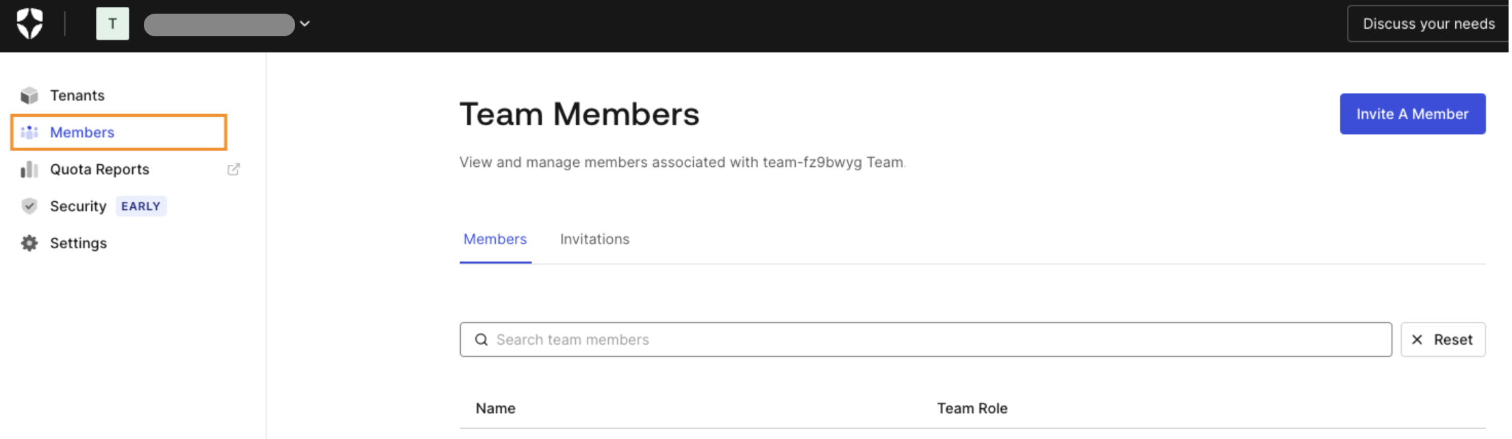 Invite a Member screen