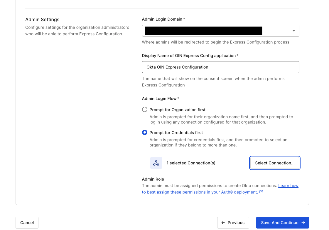 Admin settings