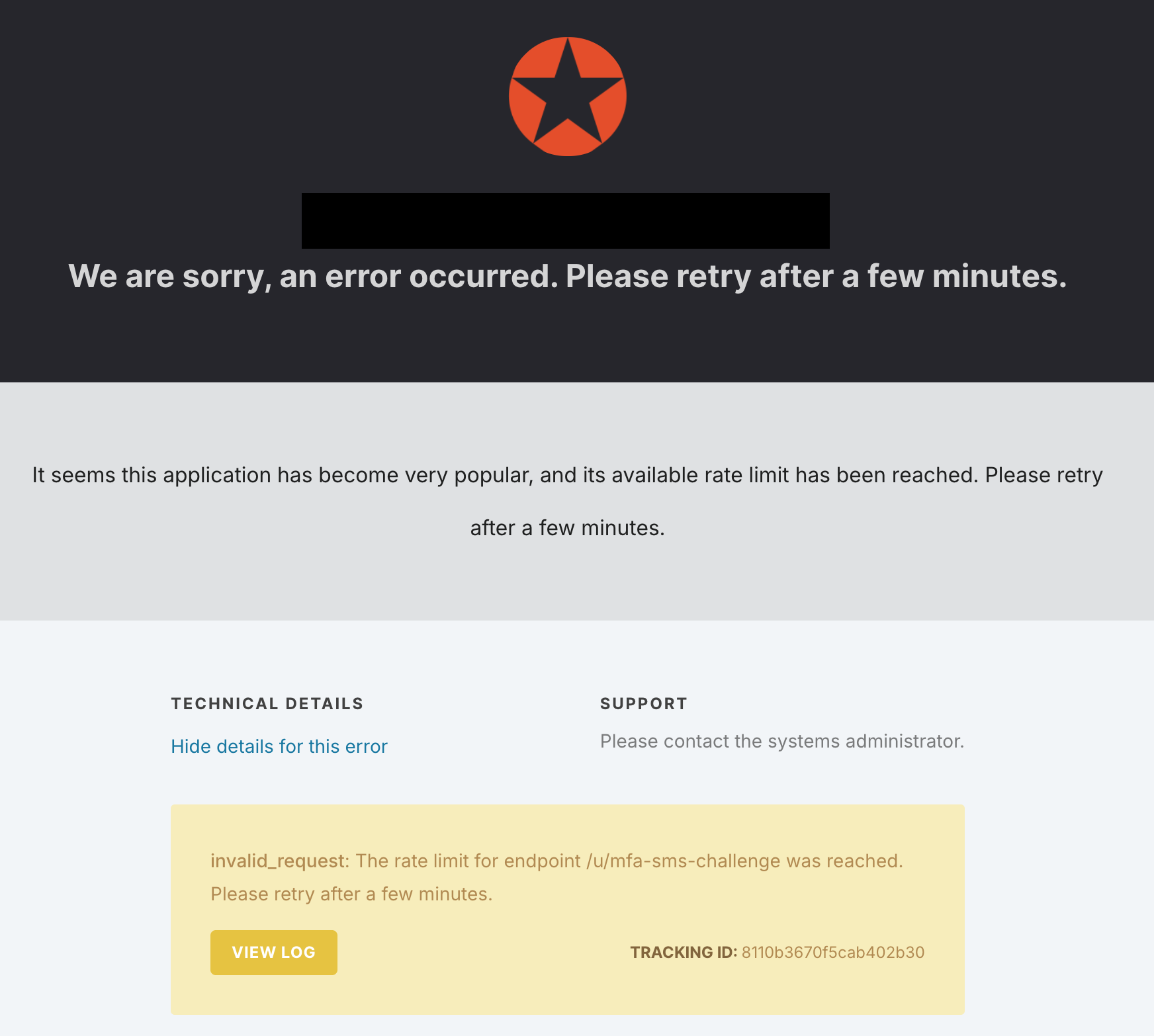 Invalid Requst Error