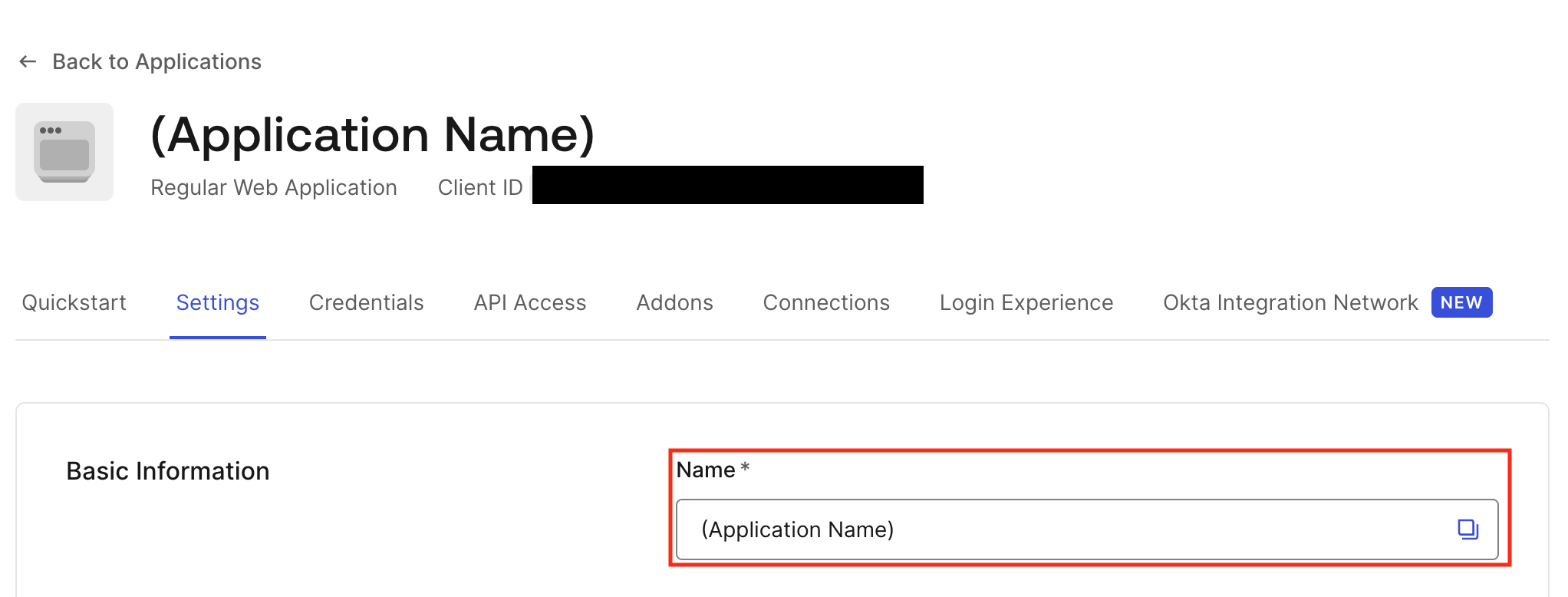 Application Name