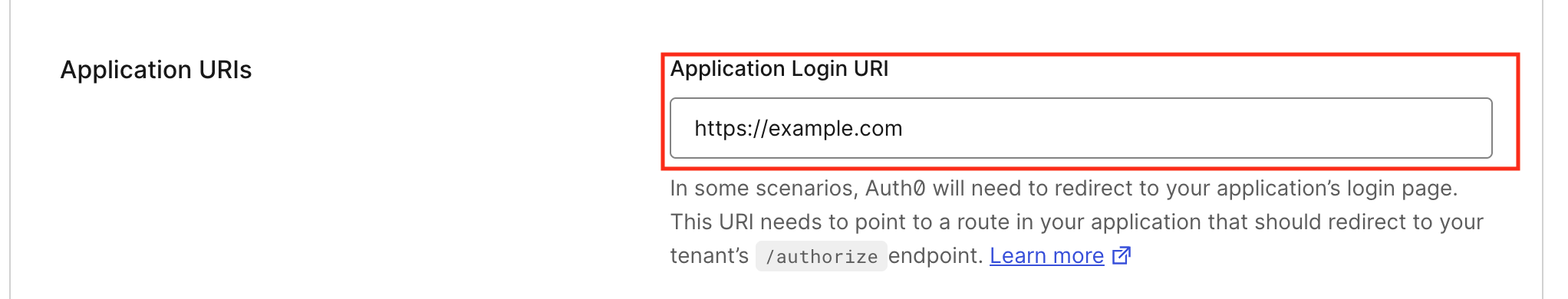Application URI