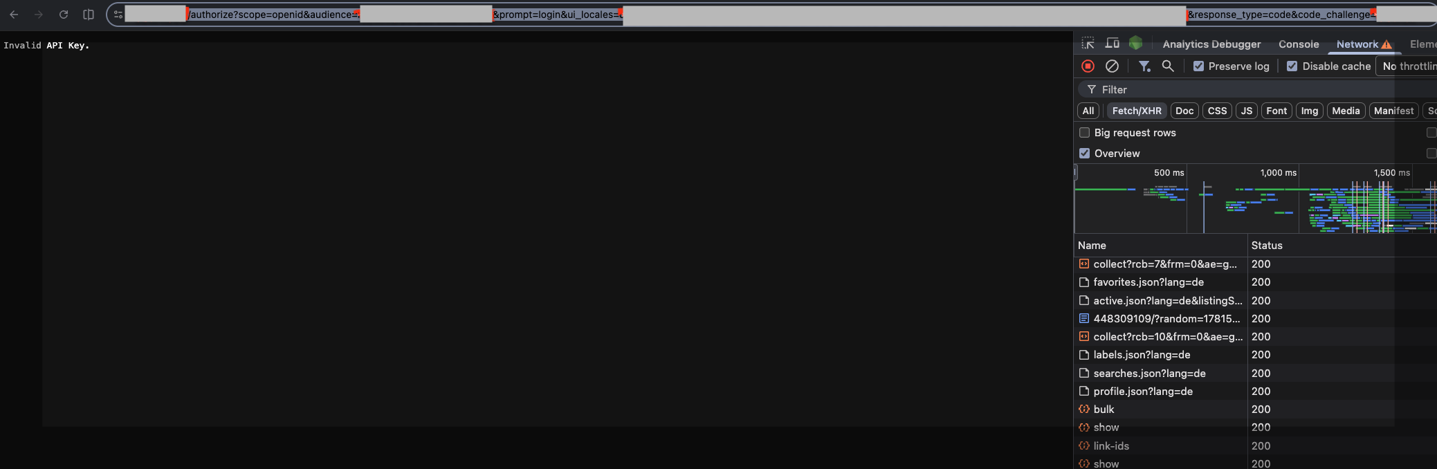 Auth0 Invalid API Key