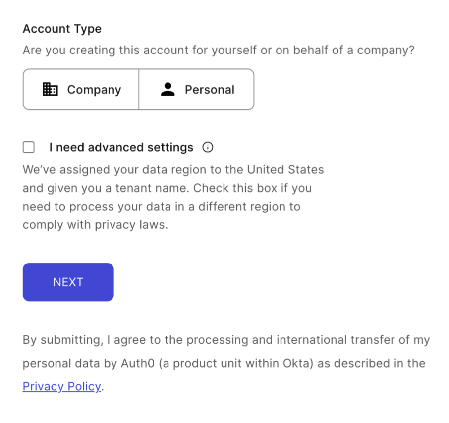 Account type
