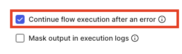 Continue flow execution after an error