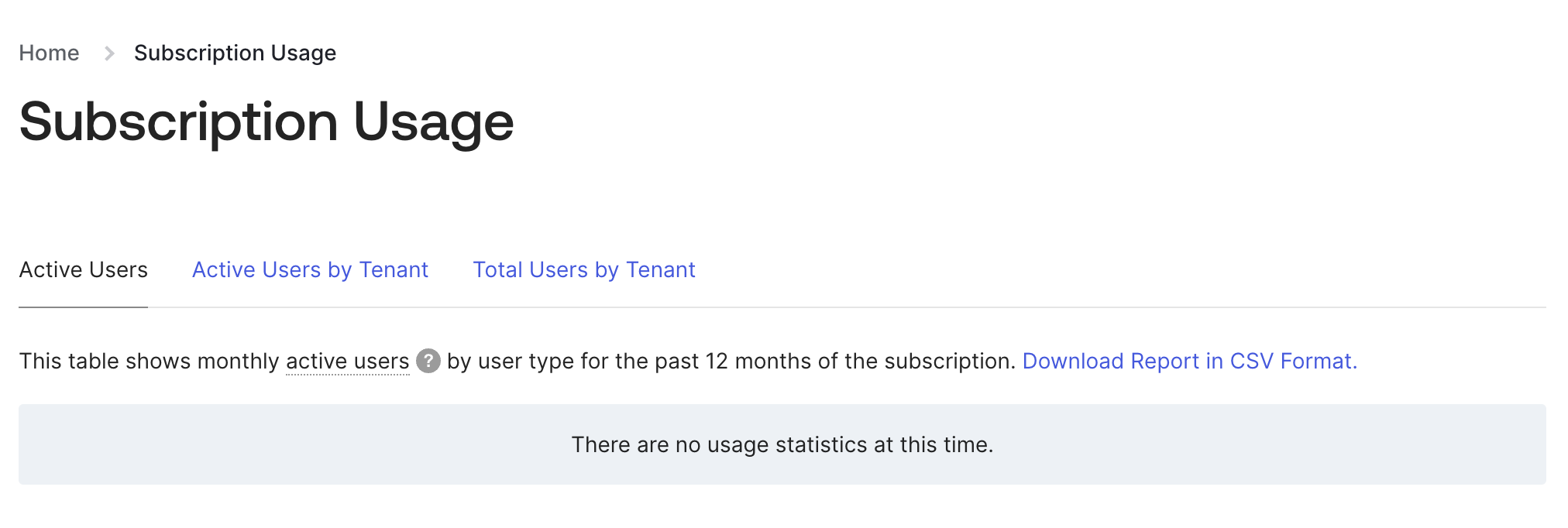 Subscription usage