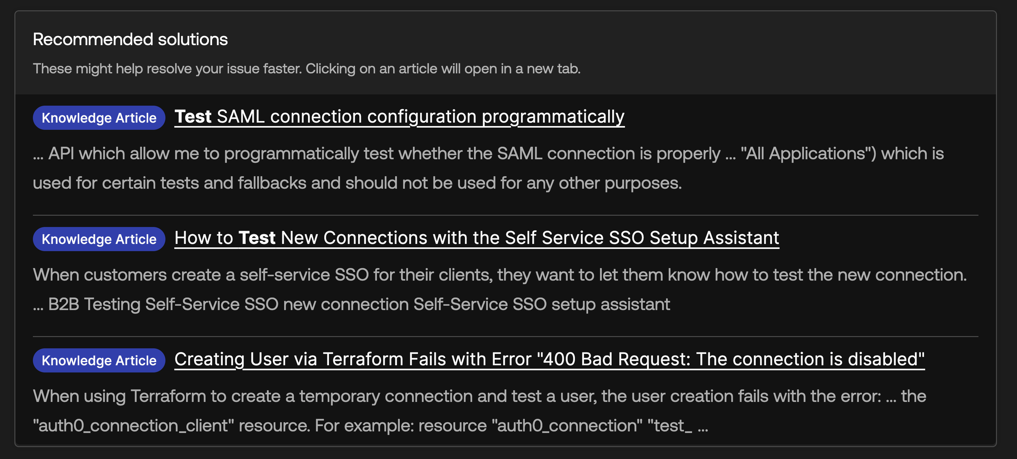 Recommended Solutions